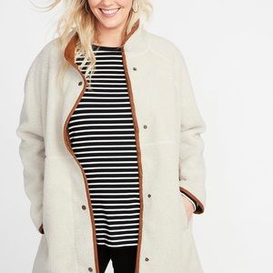 Sherpa coat with suede lining